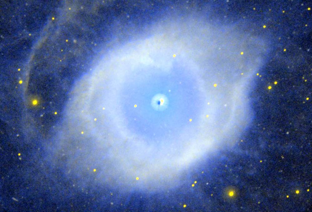 A bright center surrounded by concentric, dimming circles